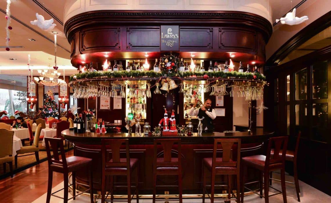 Main Dining Hall With Private Dining Rooms at Lawry's The Prime Rib Singapore – Singapore wedding venue photo 2 of 3