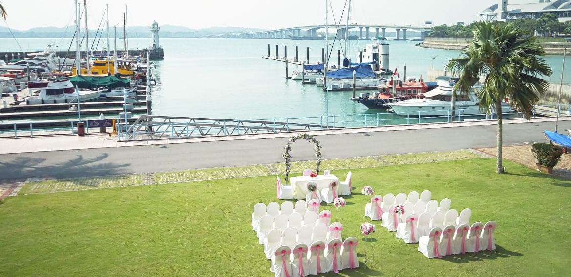 Lawn (outdoor) & Function Room at Raffles Marina – Singapore wedding venue photo 11 of 14